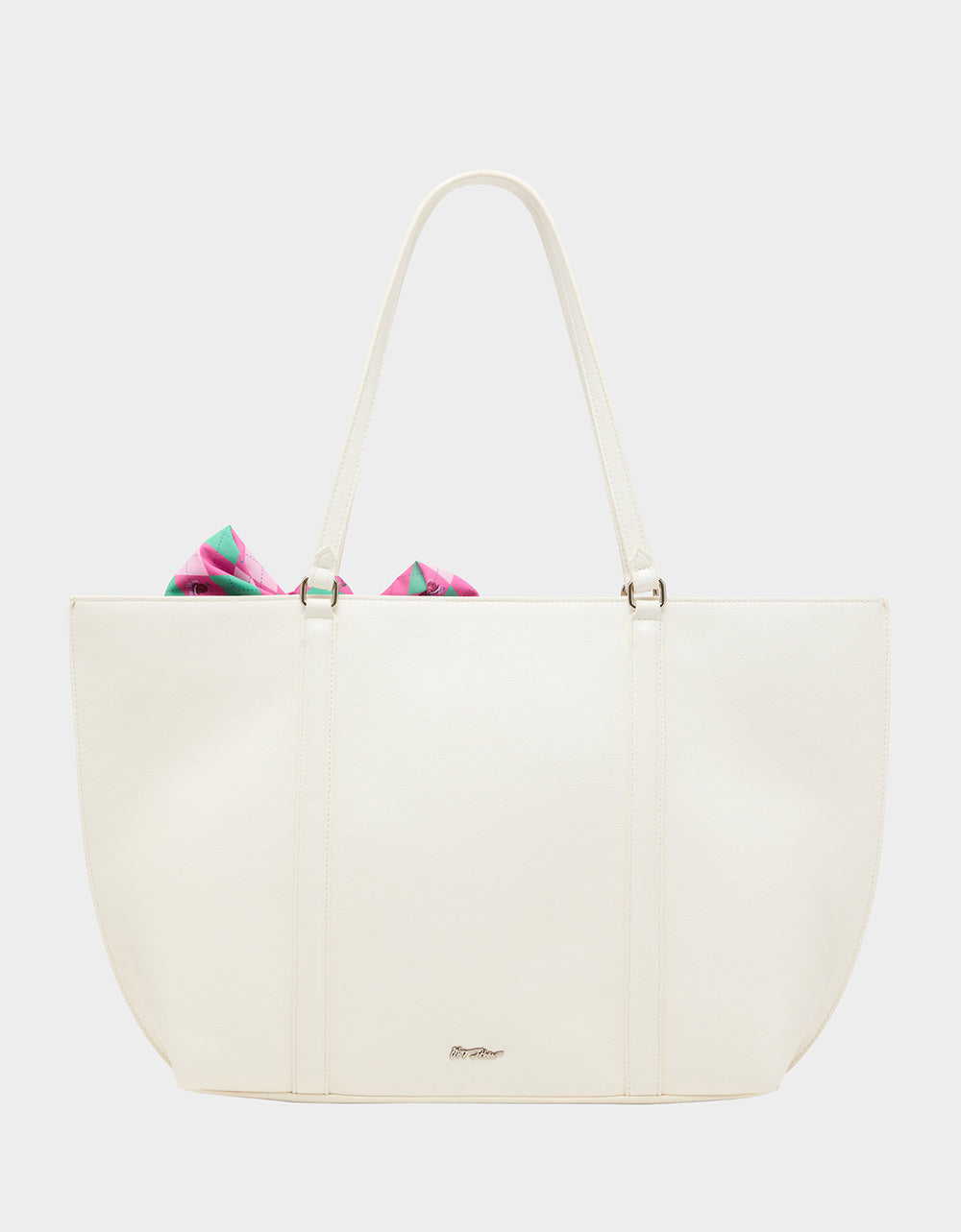 Betsey Johnson ROSEBUD TOTE CREAM Flowers Bow Women's Tote Handbag