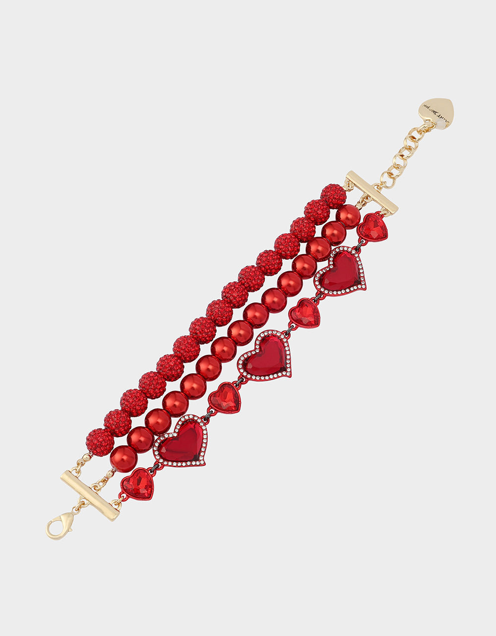 Betsey Johnson LOVE SPELL MULTI BRACELET RED Women's Valentine's Day Heart Bracelet
