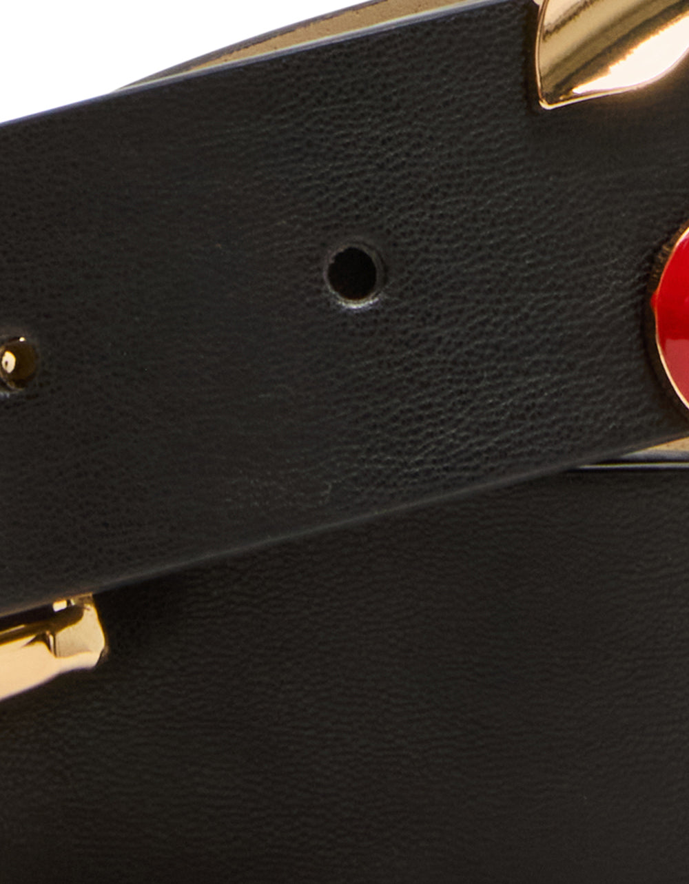 Betsey Johnson CHERRY KEEPER BELT 34MM BLACK Women's Black Faux Leather Cherry Charm Belt