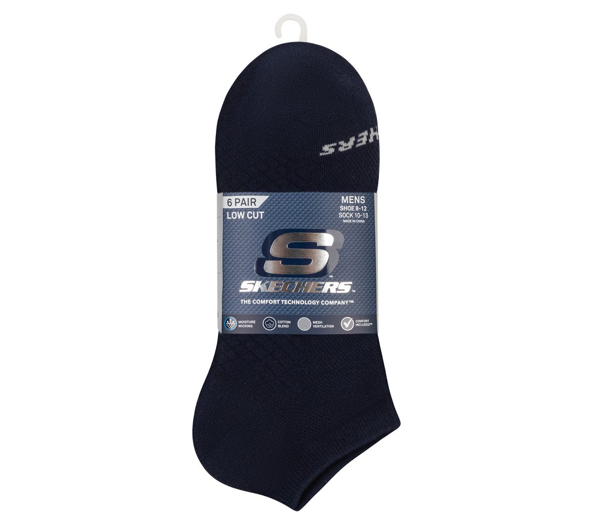 6 Pack Men's Low Cut Texture Knit Socks Men Skechers USA
