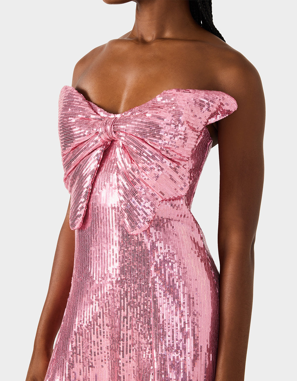 Betsey Johnson SEQUIN BOW DRESS PINK SEQUIN Women's Mini Pink Sequin Dress