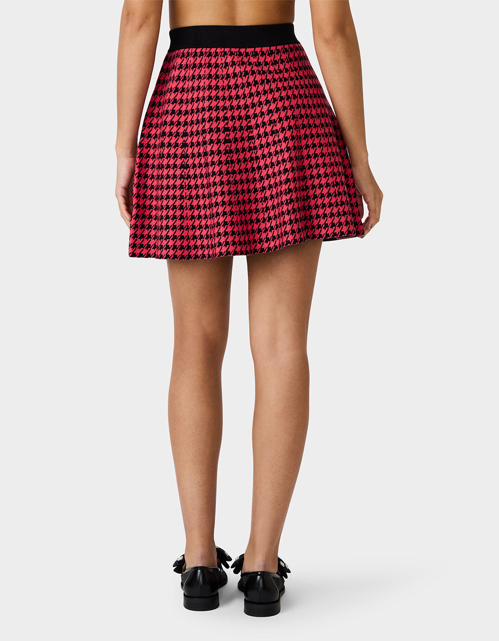 Betsey Johnson HOT IN HOUNDSTOOTH SET PINK MULTI Women's Pink and Purple Houndstooth Top and Skirt set