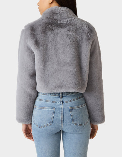 Betsey Johnson MISTY LUXE FAUX FUR GREY Women's Faux Fur Winter Jacket