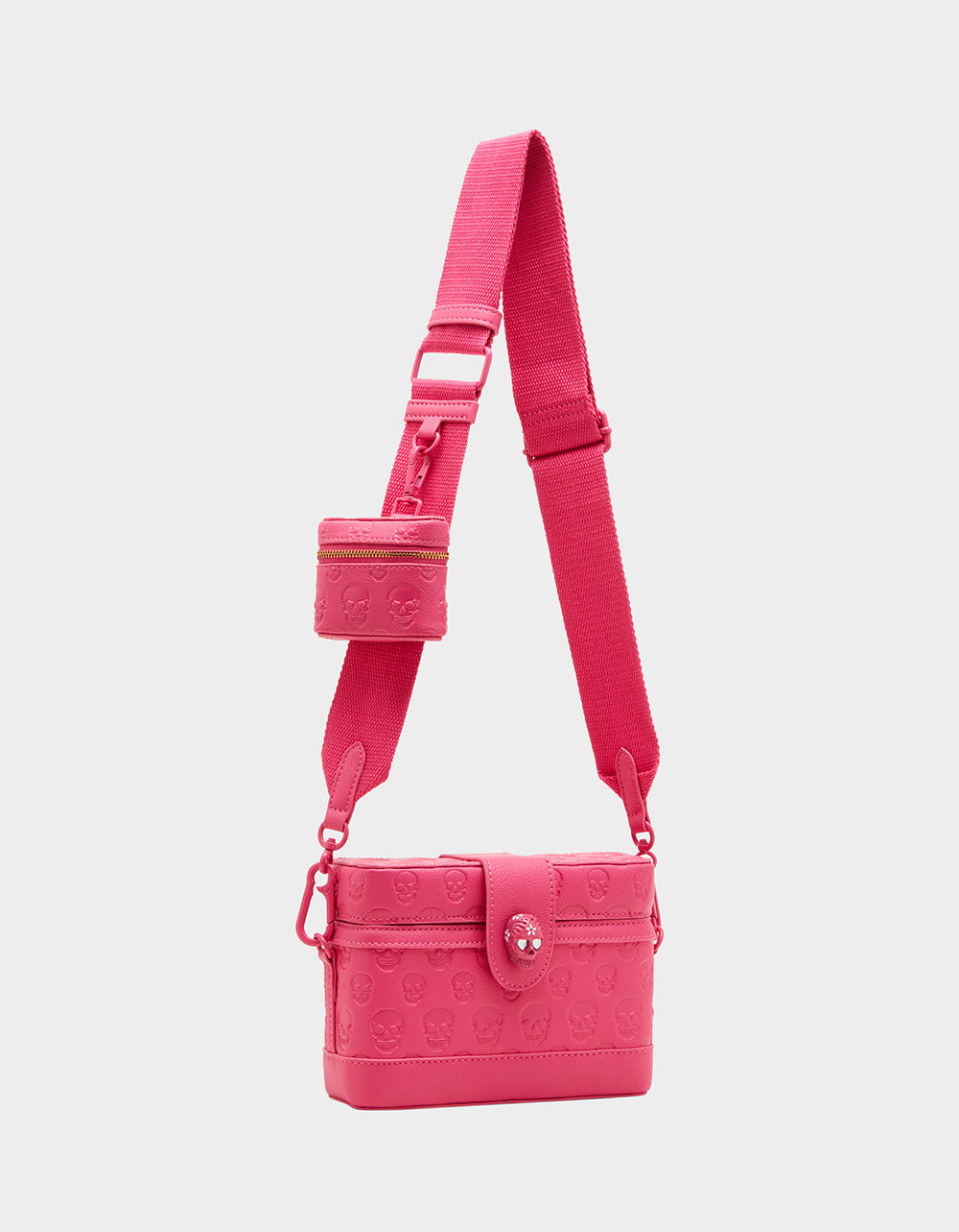 Betsey Johnson SKULL BOSS VANITY BAG PINK