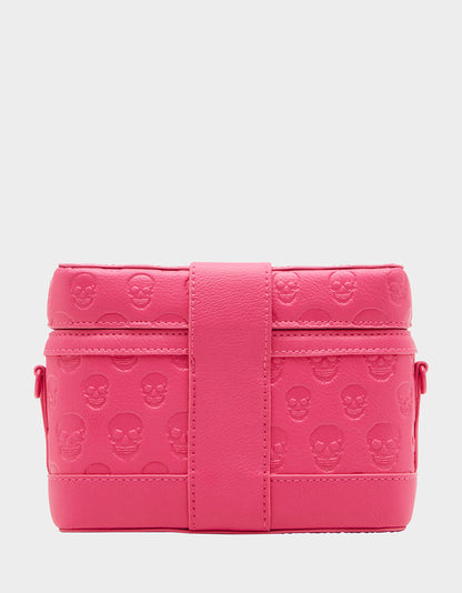 Betsey Johnson SKULL BOSS VANITY BAG PINK