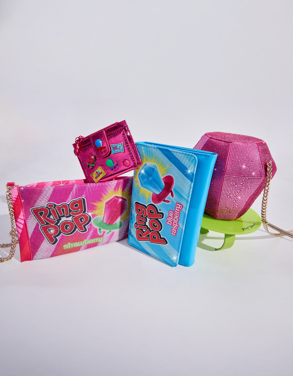 Betsey Johnson RING POP® PARTY POUCH PINK Women's Clutch Chain Strap Crossbody Handbag