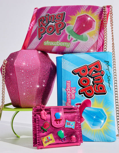 Betsey Johnson RING POP® PARTY POUCH PINK Women's Clutch Chain Strap Crossbody Handbag