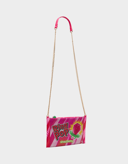 Betsey Johnson RING POP® PARTY POUCH PINK Women's Clutch Chain Strap Crossbody Handbag