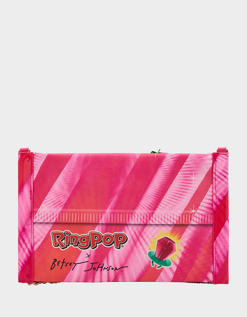Betsey Johnson RING POP® PARTY POUCH PINK Women's Clutch Chain Strap Crossbody Handbag