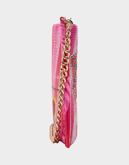 Betsey Johnson RING POP® PARTY POUCH PINK Women's Clutch Chain Strap Crossbody Handbag