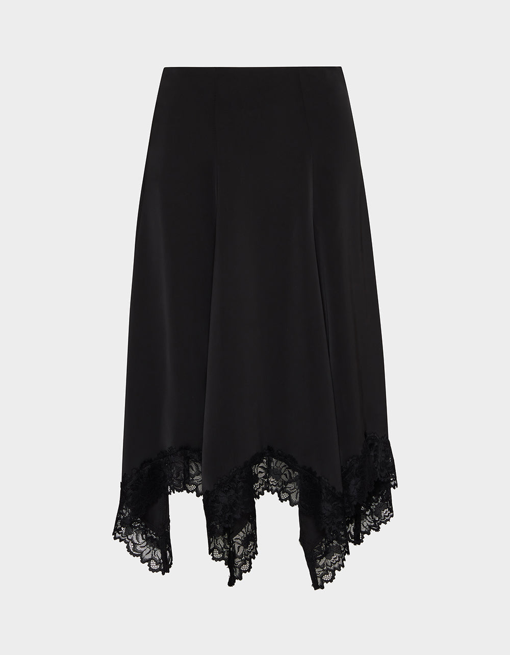 Betsey Johnson LACE SLIP MIDI SKIRT BLACK Women's Black Lace Midi Skirt
