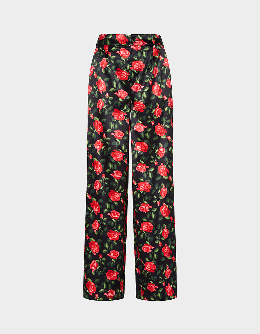 Betsey Johnson POWER BLOOM PANT BLACK Women's Black Red Floral Pant