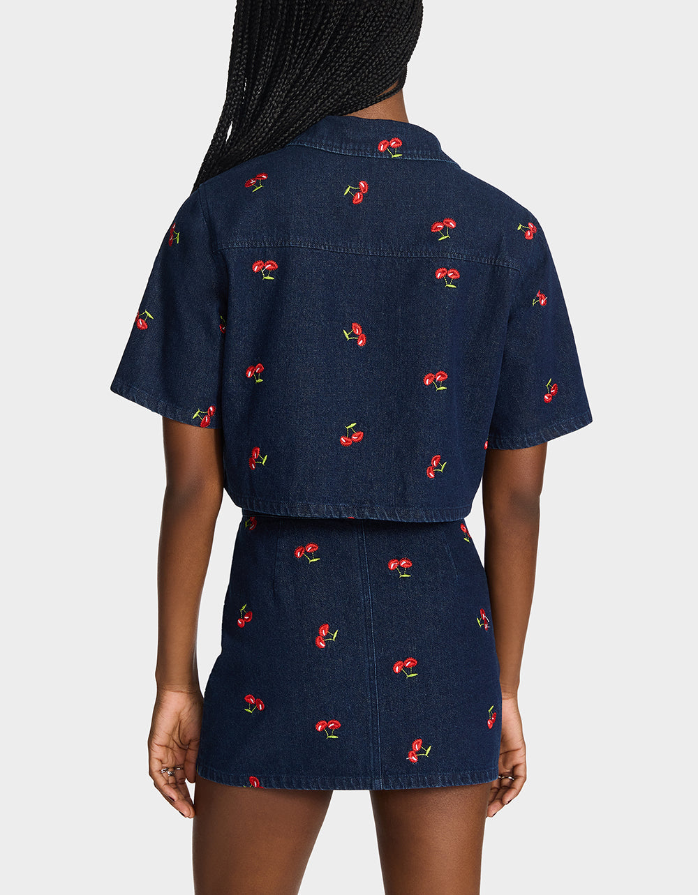 Betsey Johnson CHERRY ON TOP SKIRT DENIM Women's Denim Mini Skirt