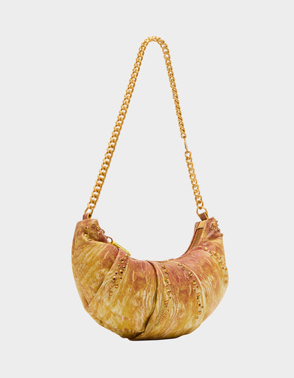 Betsey Johnson KITSCH RISE + SHINE SHOULDER BAG TAN Women's Kitsch Croissant Handbag