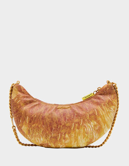 Betsey Johnson KITSCH RISE + SHINE SHOULDER BAG TAN Women's Kitsch Croissant Handbag
