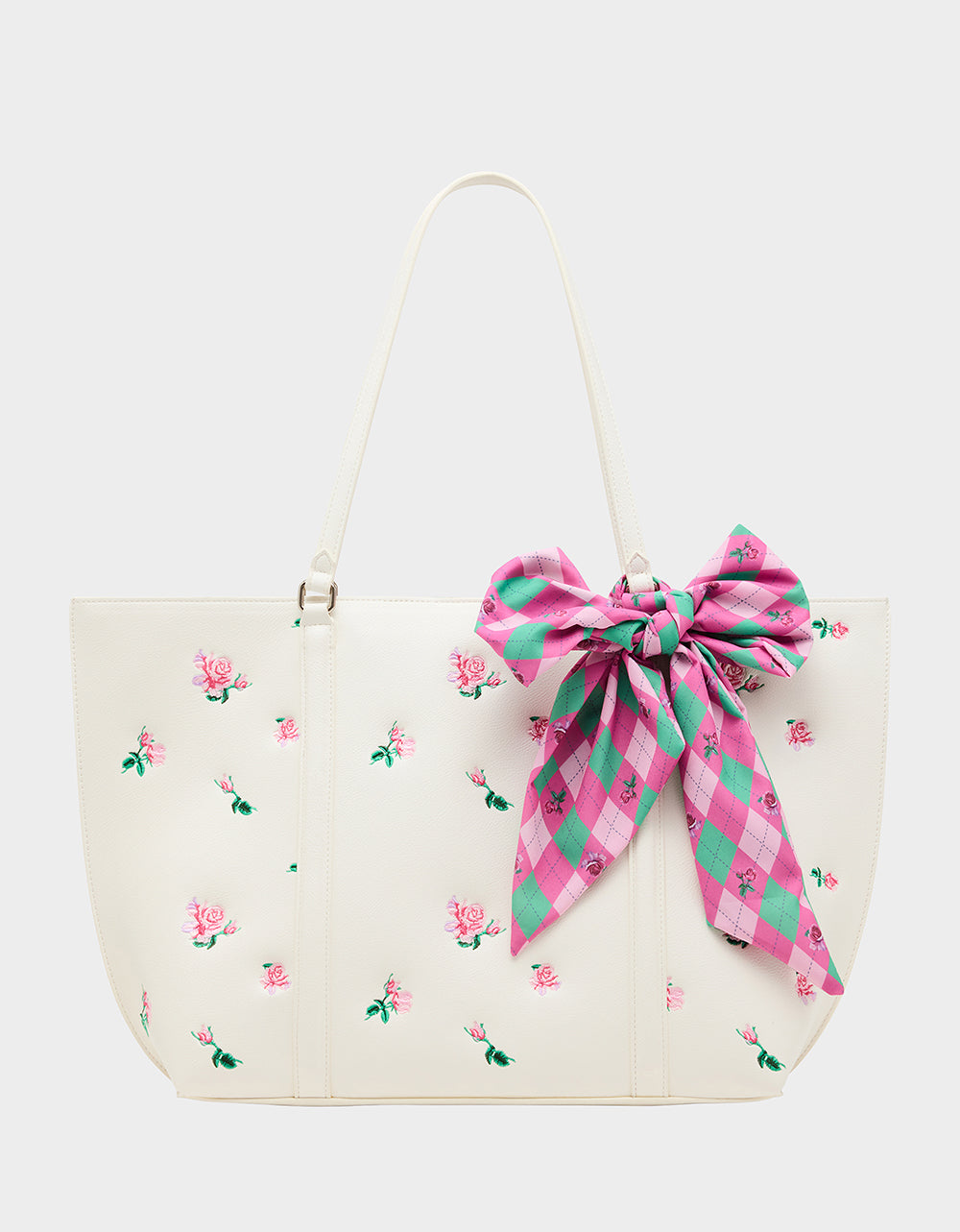 Betsey Johnson ROSEBUD TOTE CREAM Flowers Bow Women's Tote Handbag