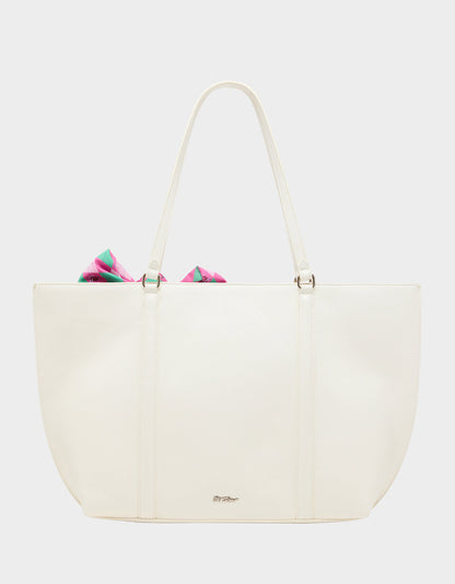 Betsey Johnson ROSEBUD TOTE CREAM Flowers Bow Women's Tote Handbag