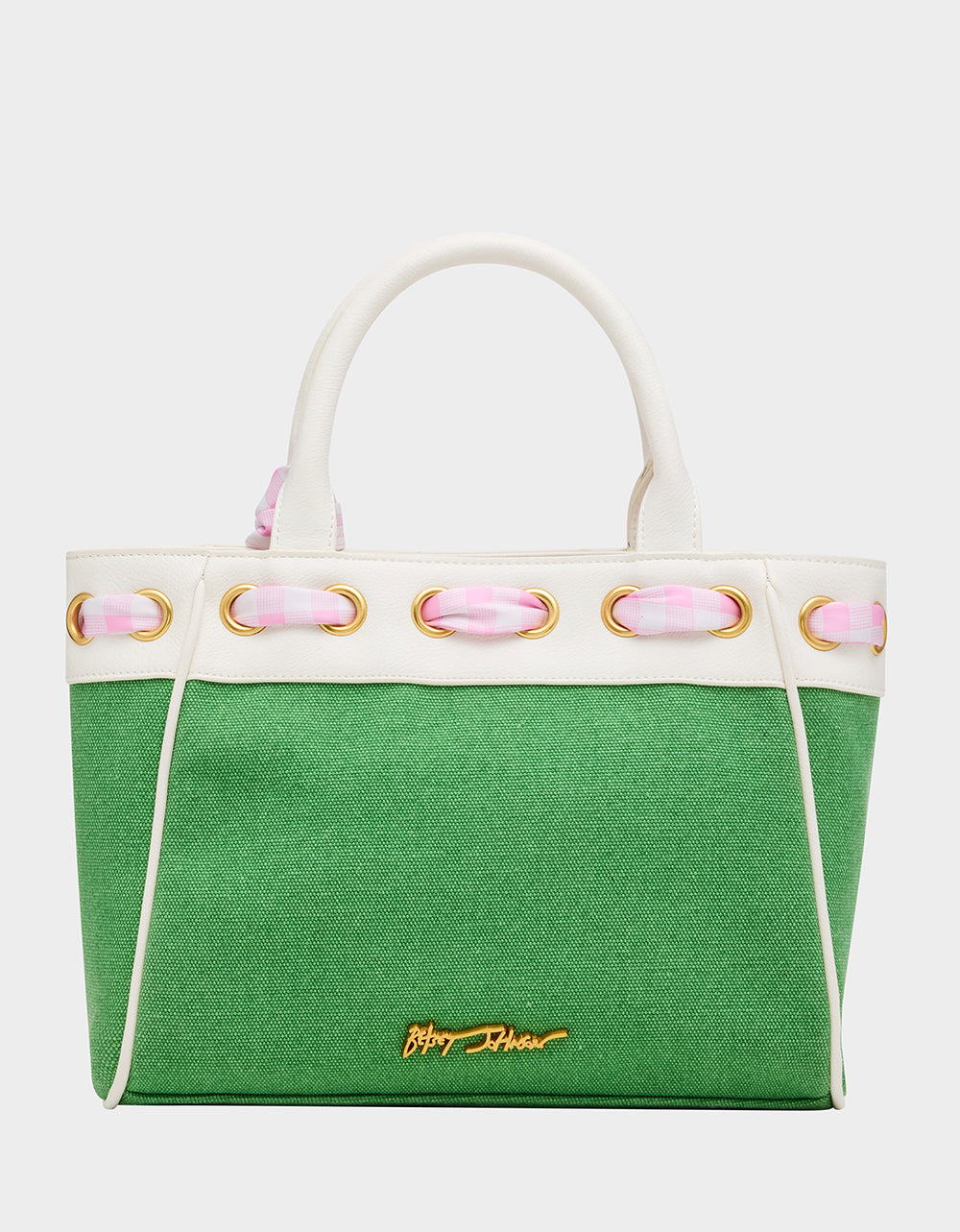 Betsey Johnson TALK BIRDIE TO ME SATCHEL GREEN Golf-Themed Scarf Detail Women's Satchel Handbag