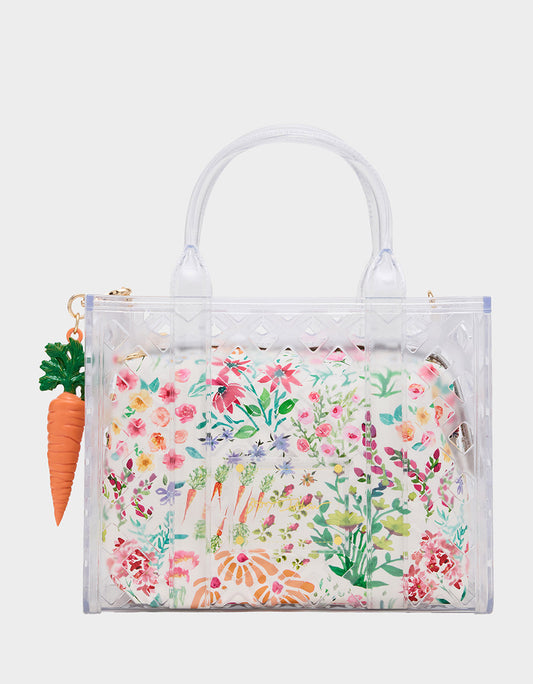 Betsey Johnson JAMMIN CLEAR SATCHEL Women's Tote Crossbody Handbag