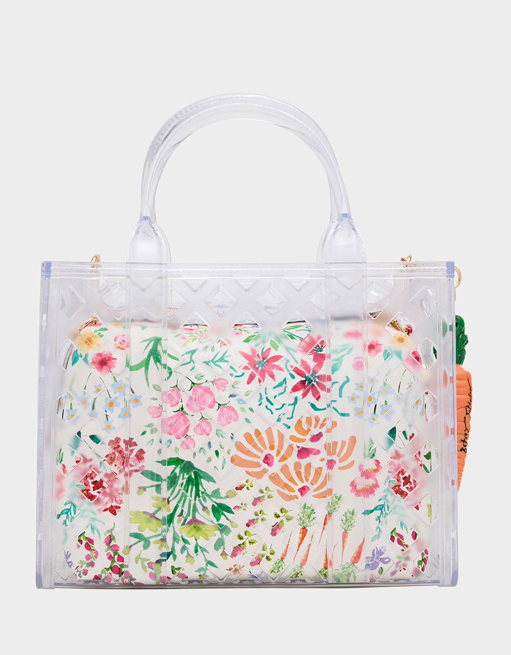 Betsey Johnson JAMMIN CLEAR SATCHEL Women's Tote Crossbody Handbag