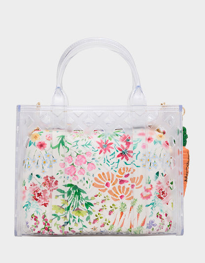 Betsey Johnson JAMMIN CLEAR SATCHEL Women's Tote Crossbody Handbag
