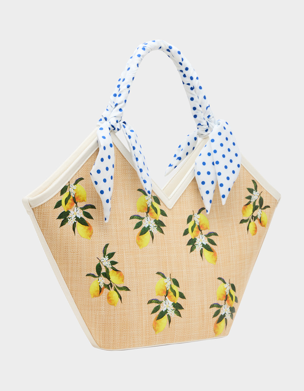 Betsey Johnson DON'T BE TARTY TOTE NATURAL Lemon Scarf Women's Tote Handbag