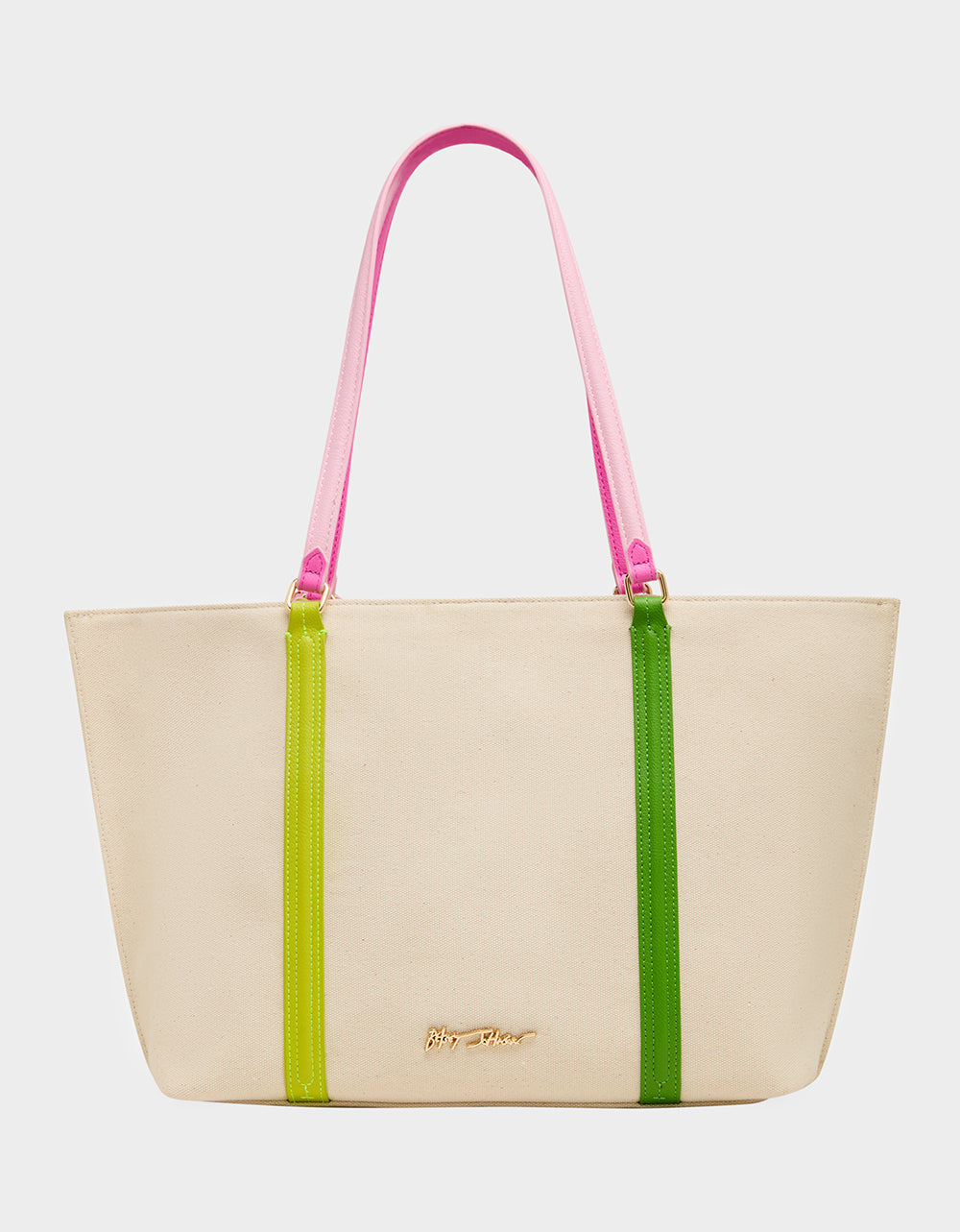 Betsey Johnson MISS MATCH TOTE NATURAL MULTI Natural Canvas Tennis Tote Sith Scarf