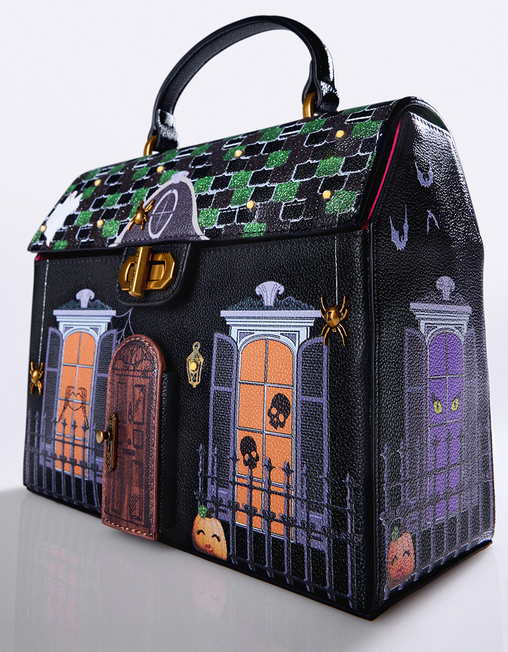 Betsey Johnson FOREVER HOME BLACK MULTI Women's Halloween-Themed Haunted House Crossbody Handbag