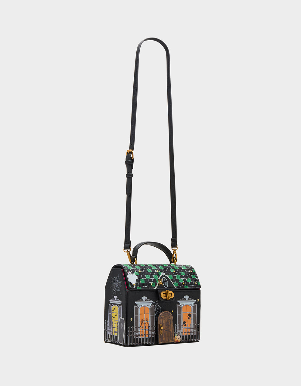 Betsey Johnson FOREVER HOME BLACK MULTI Women's Halloween-Themed Haunted House Crossbody Handbag
