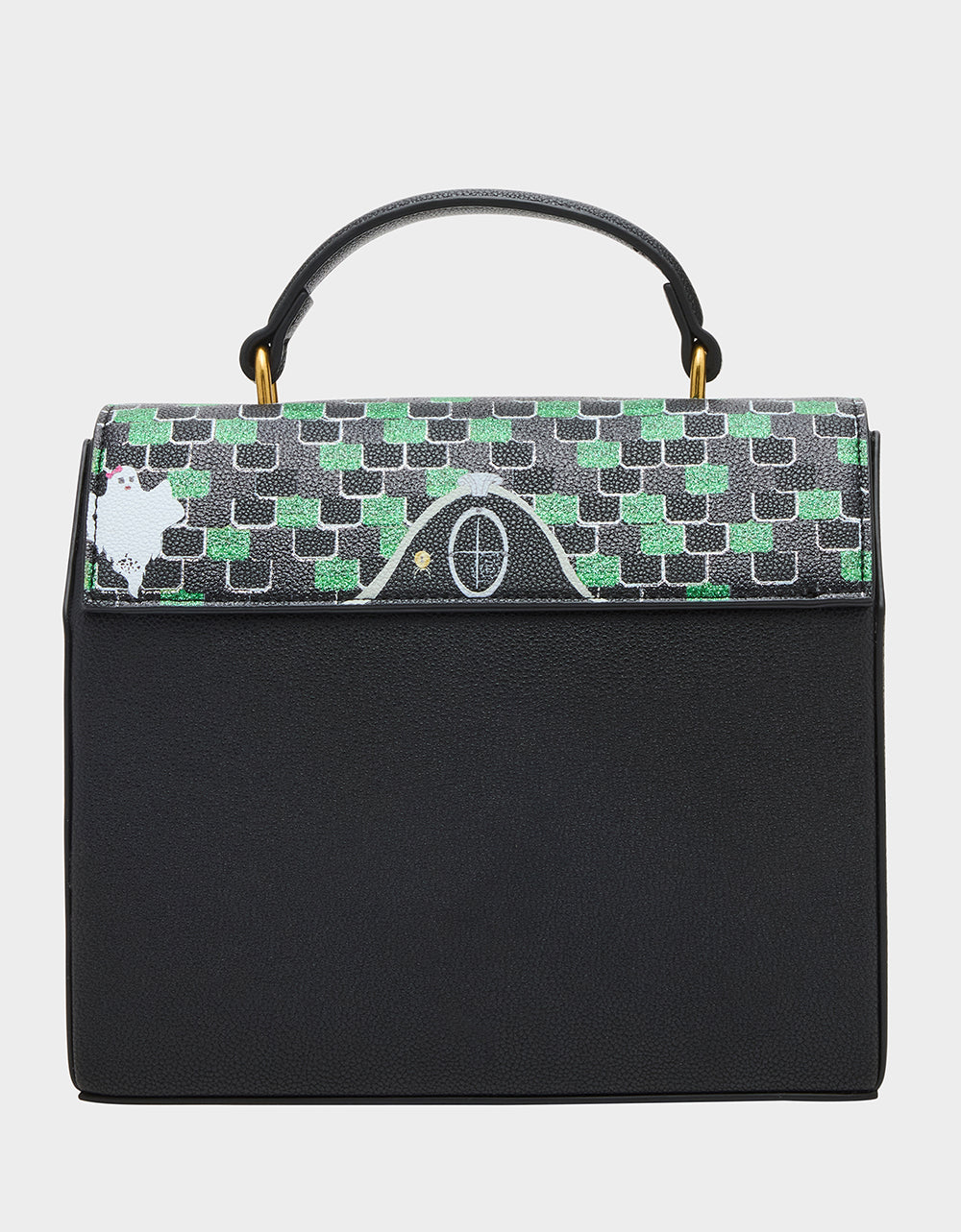 Betsey Johnson FOREVER HOME BLACK MULTI Women's Halloween-Themed Haunted House Crossbody Handbag