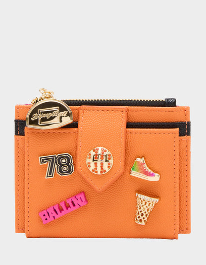 Betsey Johnson DONT BLOCK ME BIFOLD WALLET ORANGE Women's Basketball Bifold Wallet