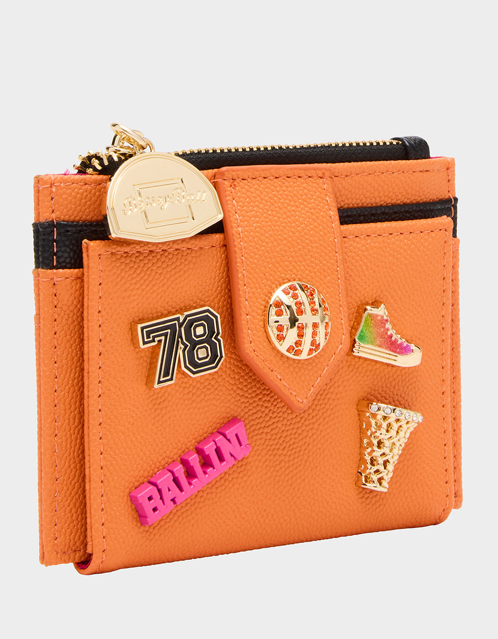 Betsey Johnson DONT BLOCK ME BIFOLD WALLET ORANGE Women's Basketball Bifold Wallet