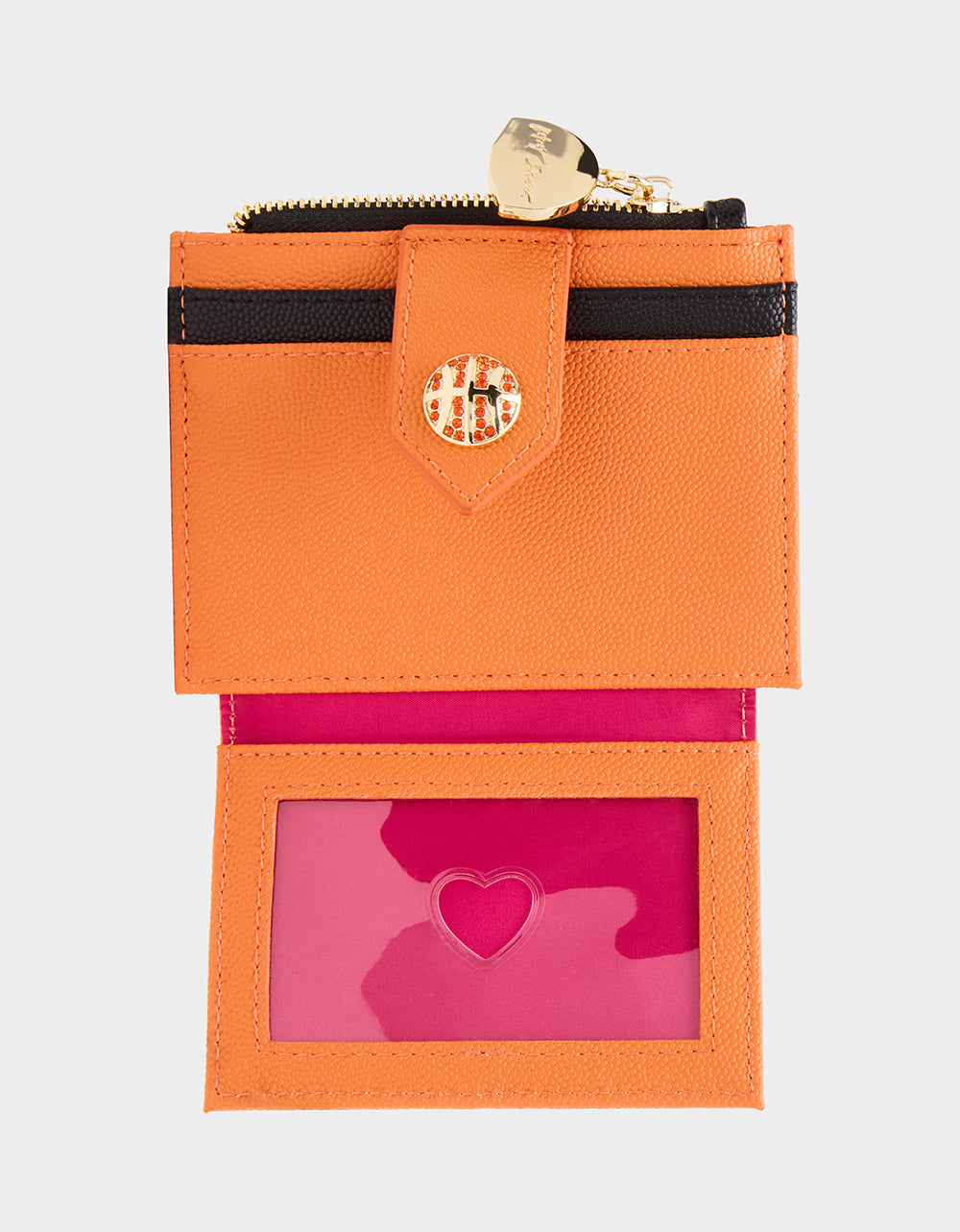 Betsey Johnson DONT BLOCK ME BIFOLD WALLET ORANGE Women's Basketball Bifold Wallet