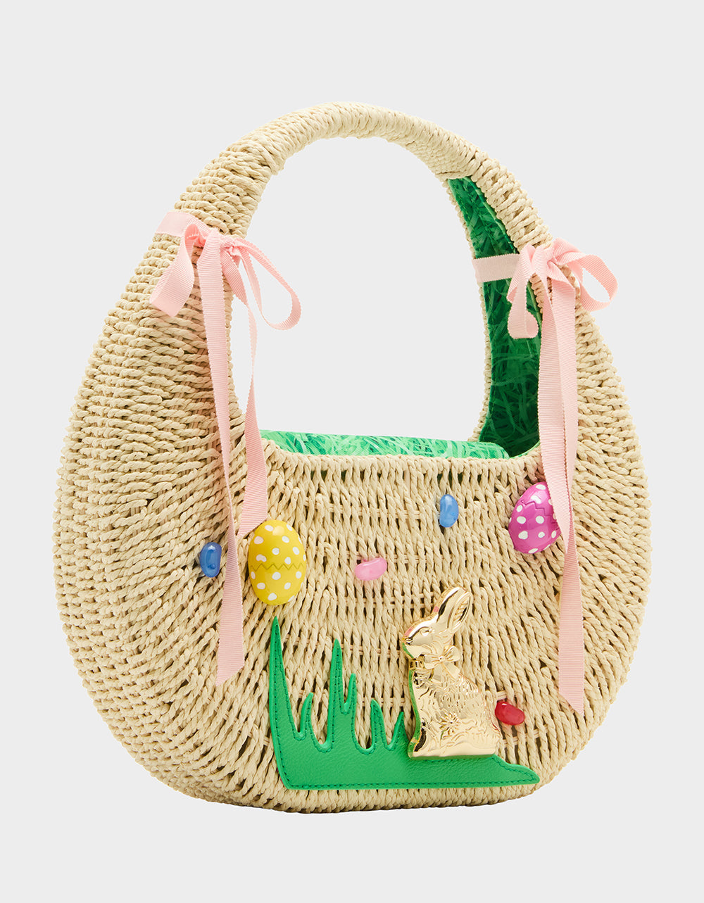 Betsey Johnson ON THE HUNT WICKER BAG NATURAL