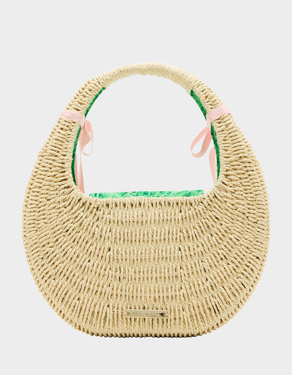 Betsey Johnson ON THE HUNT WICKER BAG NATURAL