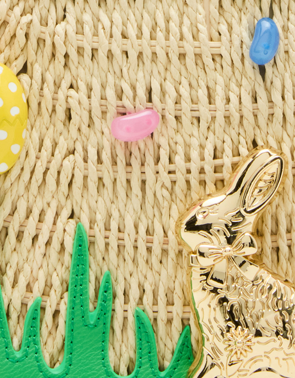 Betsey Johnson ON THE HUNT WICKER BAG NATURAL