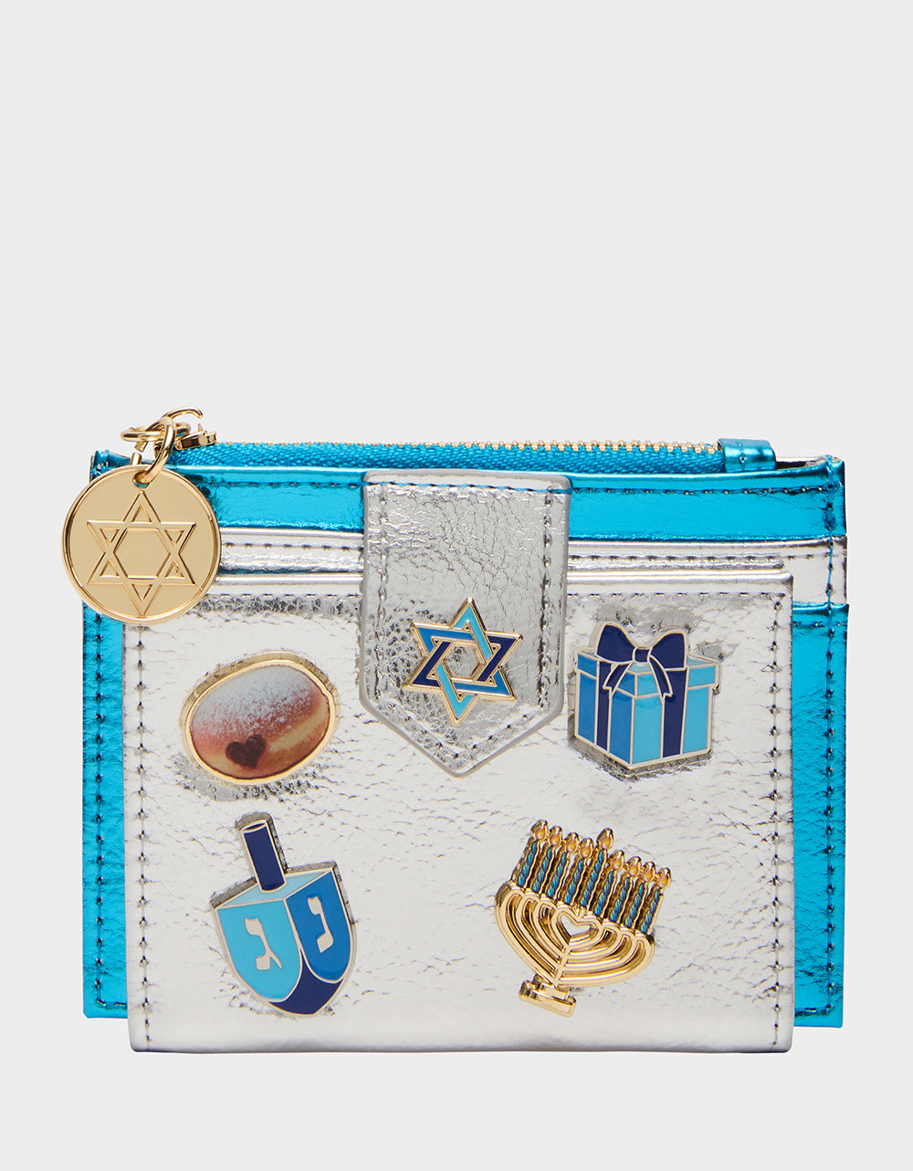 Betsey Johnson MAZEL TOV WALLET BLUE/MULTI Women's Hanukkah Holiday Wallet