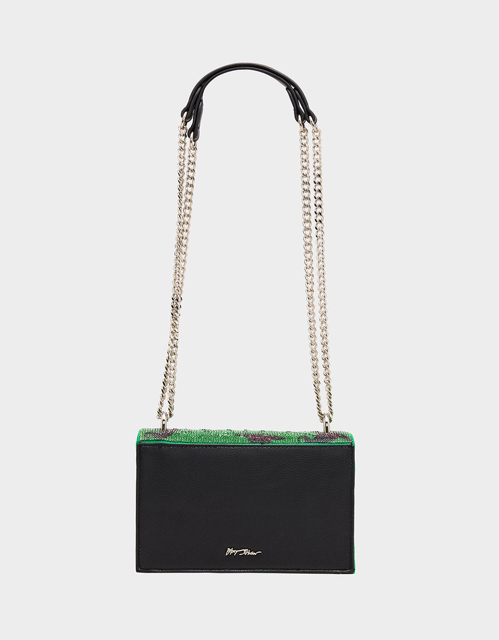 Betsey Johnson HATS OFF CONVERTIBLE RHINESTONE GREEN Women's Rhinestone Embellished Sparkly Witch Hat Crossbody Halloween Handbag
