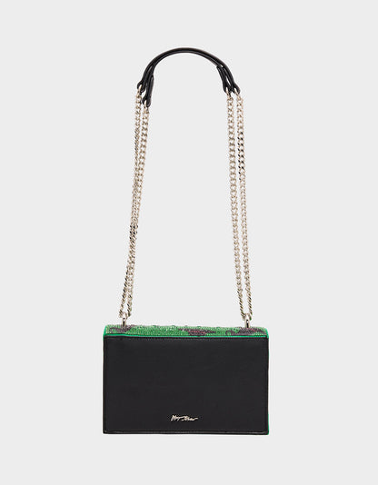 Betsey Johnson HATS OFF CONVERTIBLE RHINESTONE GREEN Women's Rhinestone Embellished Sparkly Witch Hat Crossbody Halloween Handbag