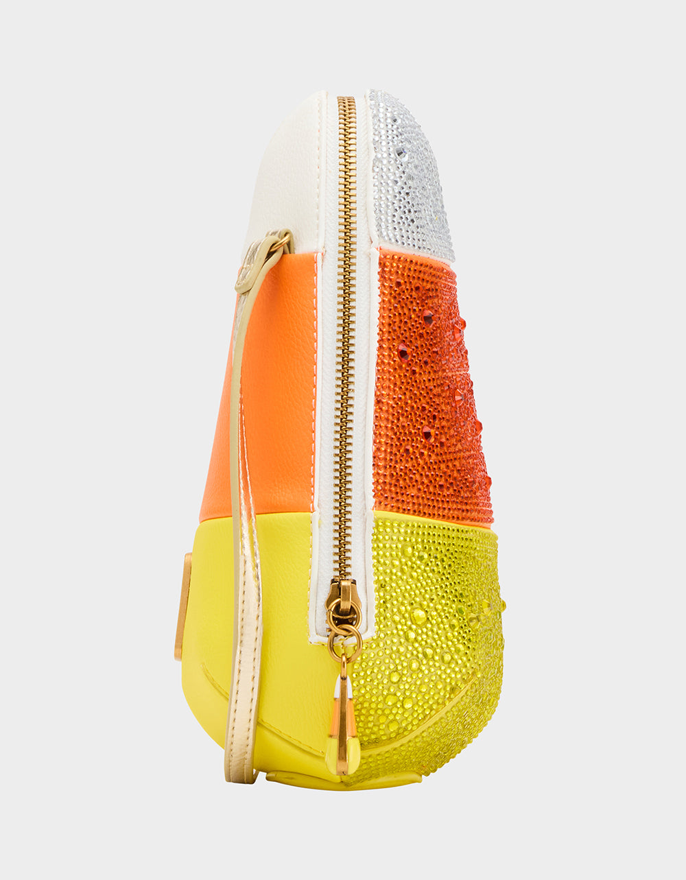 Betsey Johnson KITSCH ME SO CORNY MULTI Women's Halloween-Themed Candy Corn Rhinestone Embellished Crossbody Handbag