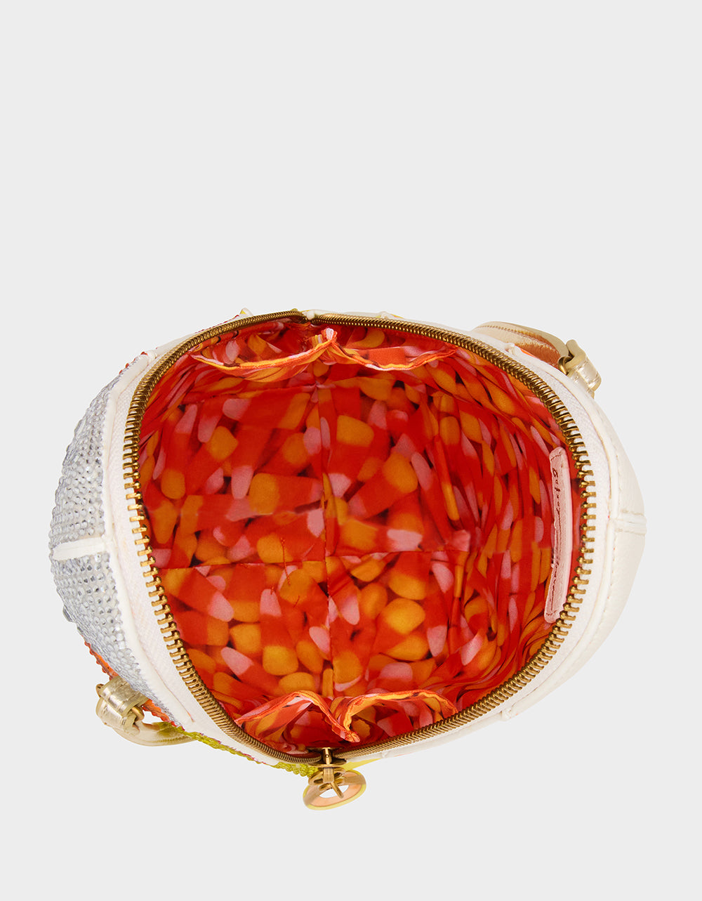 Betsey Johnson KITSCH ME SO CORNY MULTI Women's Halloween-Themed Candy Corn Rhinestone Embellished Crossbody Handbag
