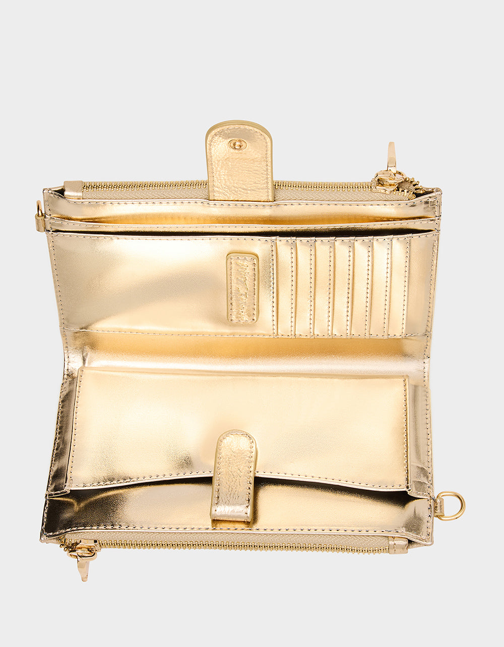 Betsey Johnson WALLET ON CHAIN PHONE HOLDER CHAMPAGNE Women's Rhinestone Embellished Wallet