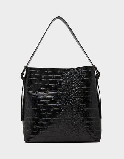 Betsey Johnson HEADQUARTERS BUCKET SHOULDER BAG BLACK Women's Shoulder Bucket Handbag