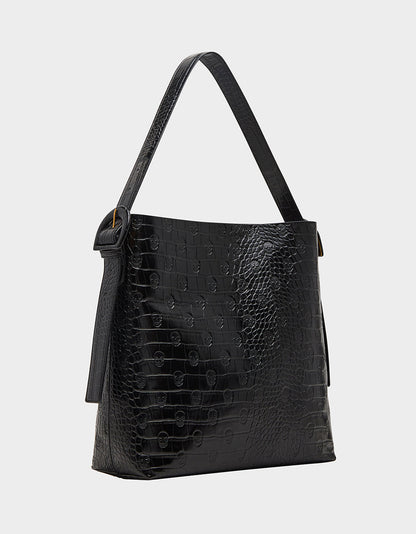 Betsey Johnson HEADQUARTERS BUCKET SHOULDER BAG BLACK Women's Shoulder Bucket Handbag