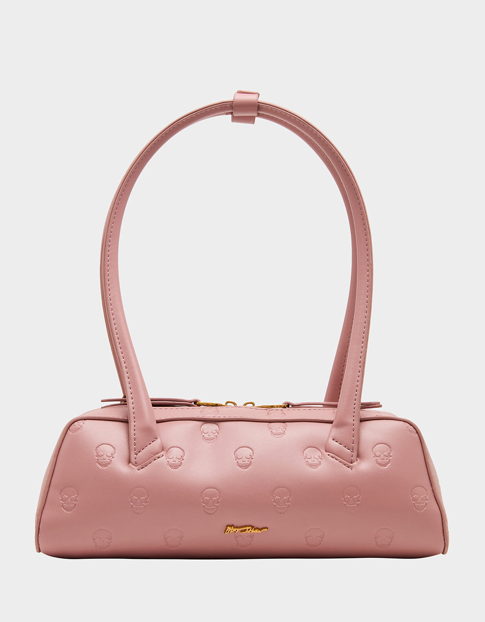 Betsey Johnson SKULLICIOUS SHOULDER BAG BLUSH Women's Pink Skull Shoulder Handbag with Scarf