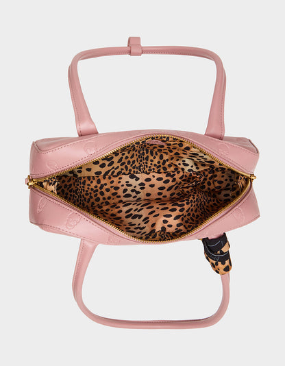 Betsey Johnson SKULLICIOUS SHOULDER BAG BLUSH Women's Pink Skull Shoulder Handbag with Scarf