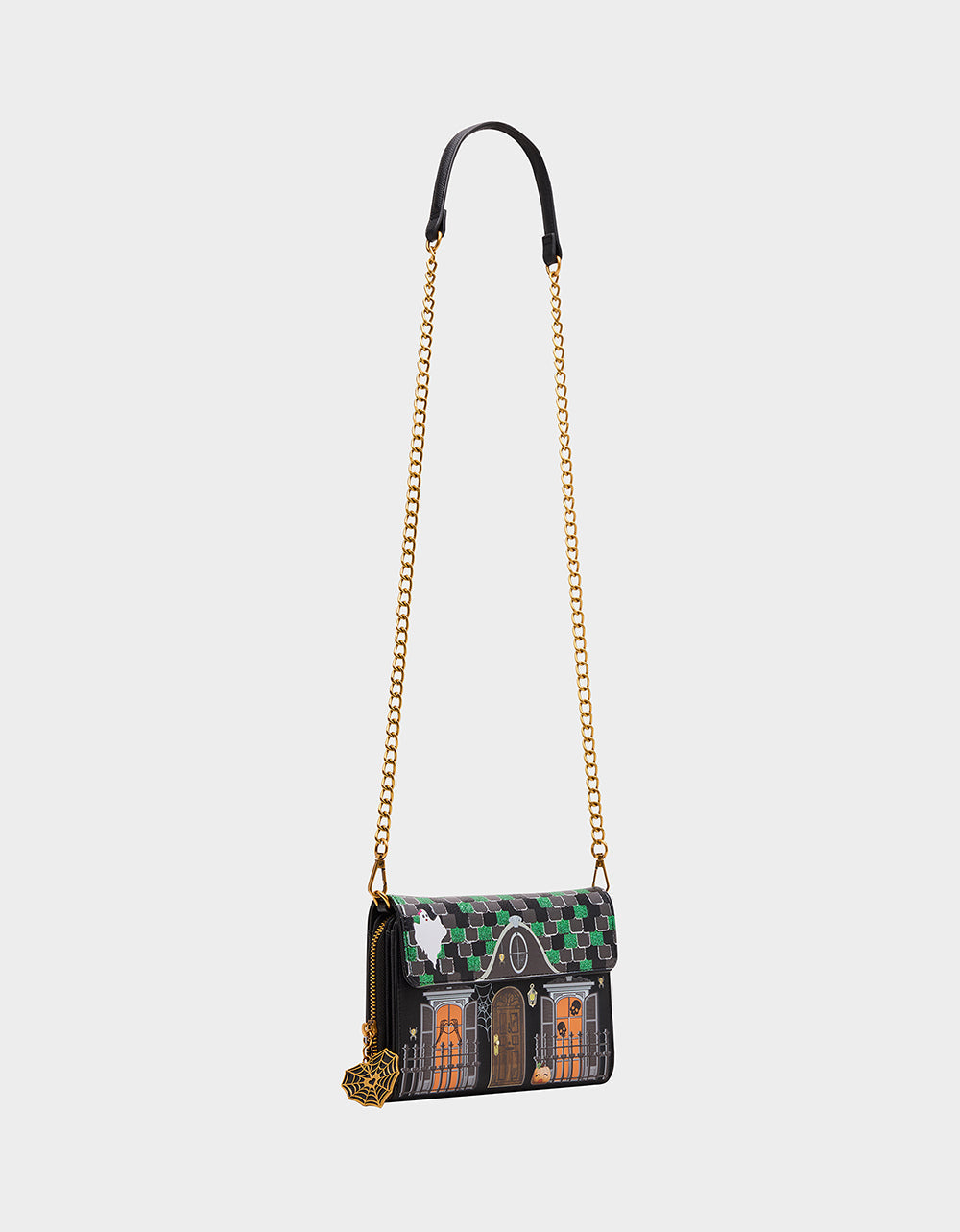 Betsey Johnson FOREVER HOME BUNDLE Women's Haunted House Halloween Crossbody, Wallet on Chain, and Wallet Set