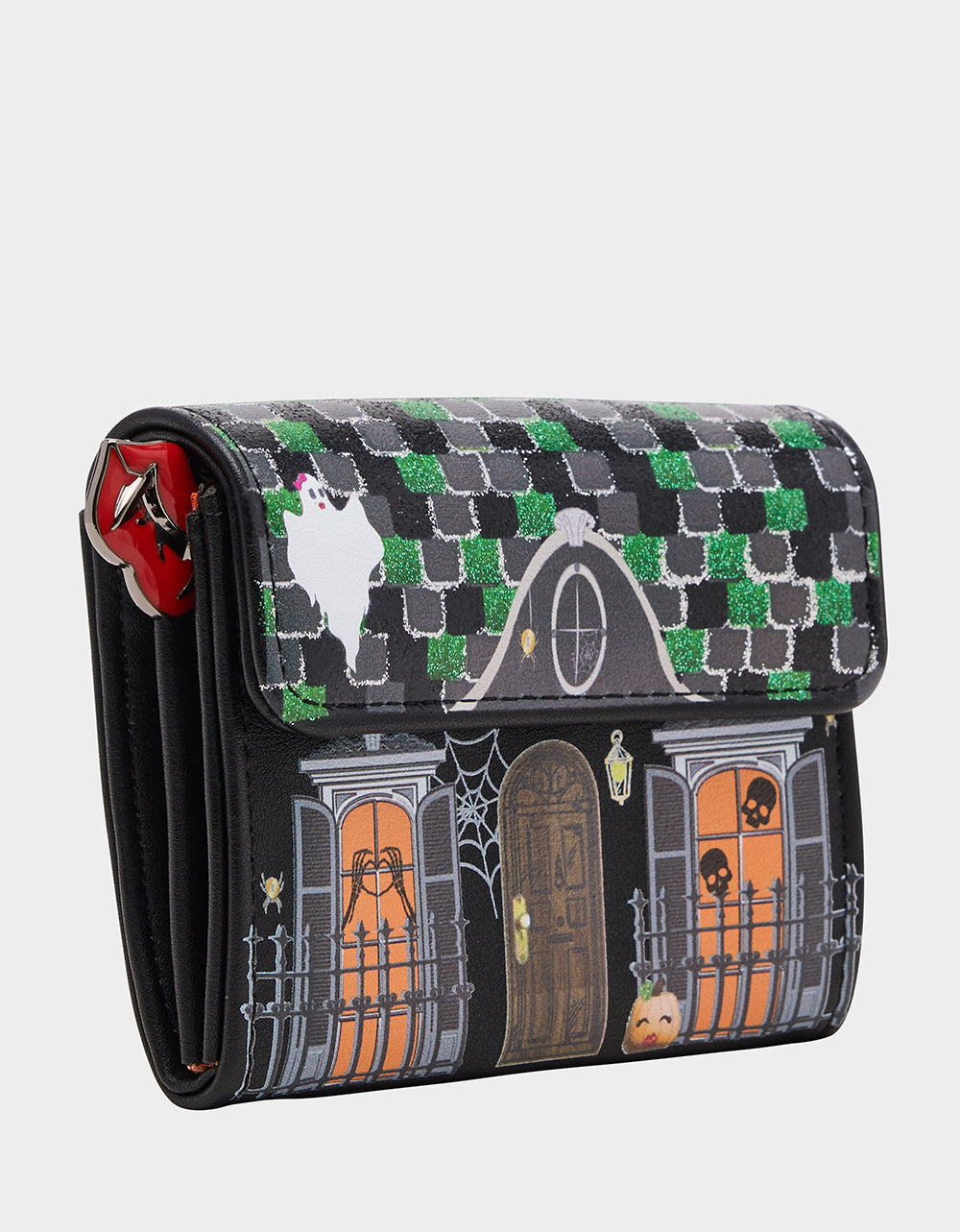 Betsey Johnson FOREVER HOME BUNDLE Women's Haunted House Halloween Crossbody, Wallet on Chain, and Wallet Set