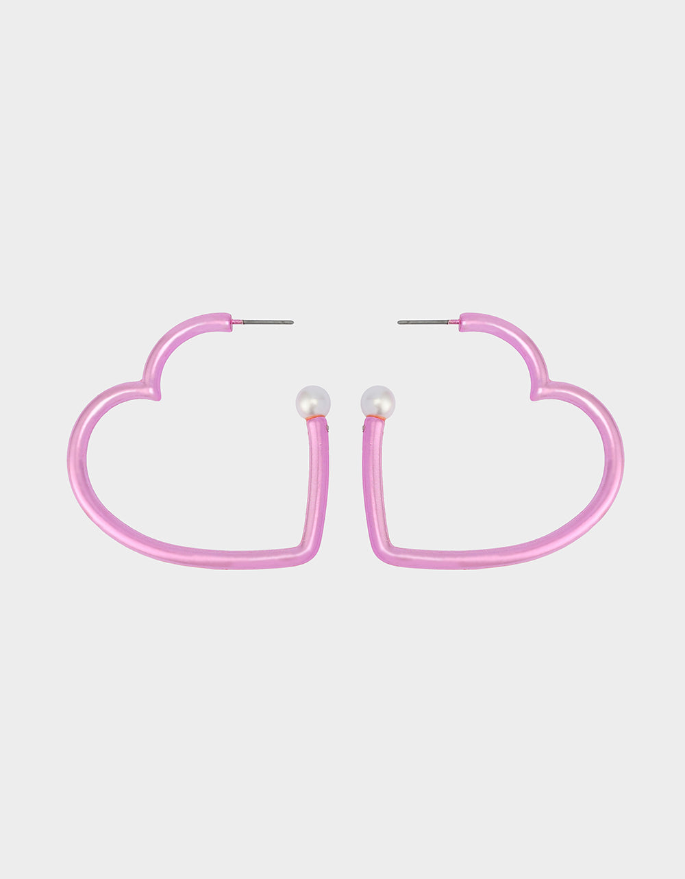 Betsey Johnson HEART HOOP EARRINGS PINK/WHITE Women's Valentine's Day Heart Hoop Earrings