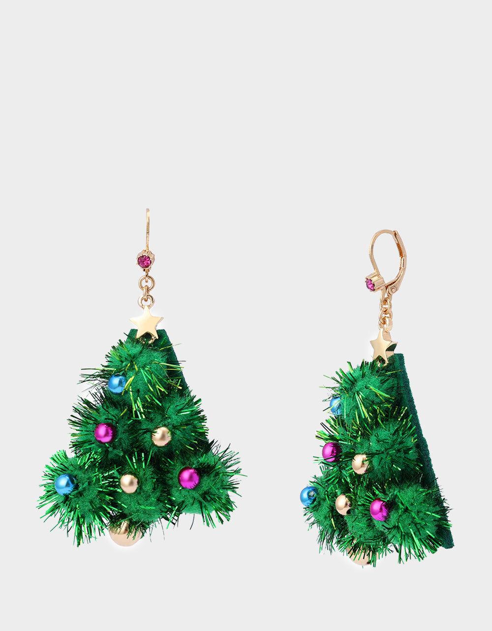 Betsey Johnson PLUSH TREE DROP EARRINGS FIR GREEN Women's Christmas-Themed Tree Drop Earrings
